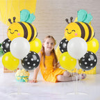 Naozinebi 4 Sets Bee Baby Shower Balloons Stand Kit – Honey Bee Centerpieces for Tables