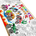 Naozinebi Monster Trucks Coloring Poster – Giant 80x180 cm Coloring Tablecloth for Classrooms & Parties