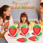 Naozinebi 50 Count Strawberry Party Plates – Strawberry Theme Disposable Dinnerware