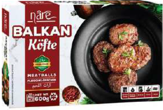 Nare Frozen Balkan Kofte Meatballs 600g