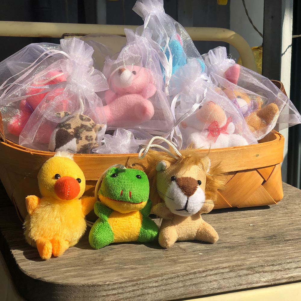 Nasidear 32-Pack Mini Plush Animals – 3-Inch Lanyard Plush Party Favors