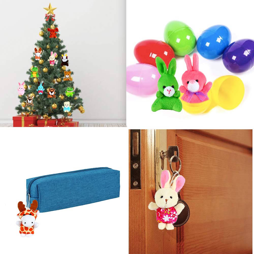 Nasidear 32-Pack Mini Plush Animals – 3-Inch Lanyard Plush Party Favors