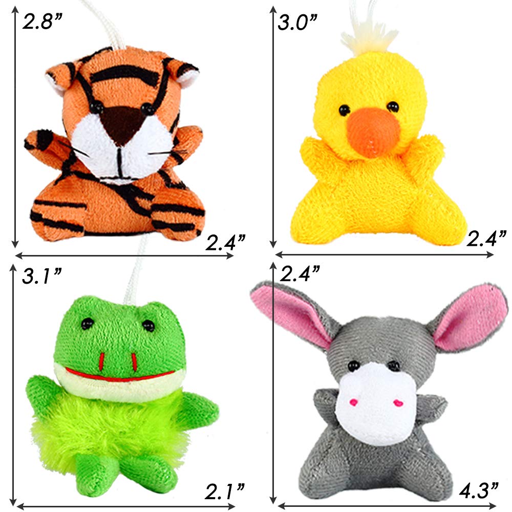 Nasidear 32-Pack Mini Plush Animals – 3-Inch Lanyard Plush Party Favors