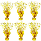 NatNarr 6 Pack Metallic Foil Spray Centerpiece – Gold Star Table Decorations for Birthday, Wedding & Party