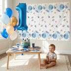 NatNarr 3-Pack First Trip Around The Sun Space Tablecloths — 54x108 in Waterproof