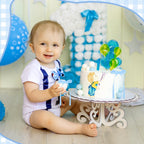NatNarr 30-Pack Light Blue Bow Cake Toppers for Coquette-Themed Cakes
