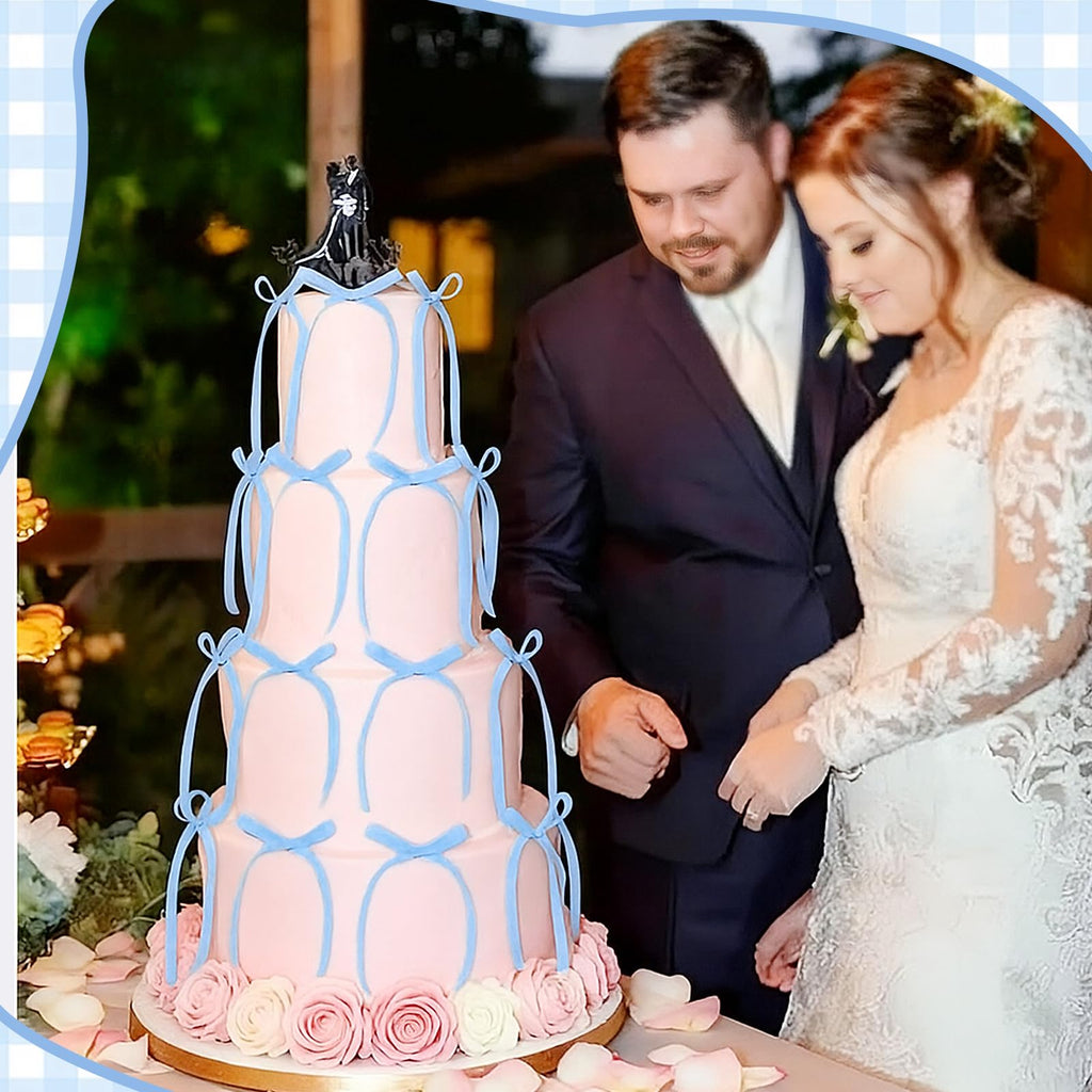 NatNarr 30-Pack Light Blue Bow Cake Toppers for Coquette-Themed Cakes