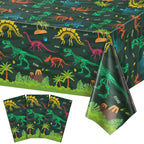 NatNarr 3 Pack Dinosaur Tablecloths – 54x108-Inch Disposable Waterproof Table Cover for Rectangular Tables