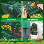 NatNarr 3 Pack Dinosaur Tablecloths – 54x108-Inch Disposable Waterproof Table Cover for Rectangular Tables
