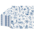 NatNarr 100 Pcs Easter Napkins – Blue Bunny Chinoiserie, Folded 5x5in
