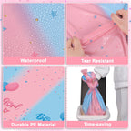 NatNarr 3-Pack Gender Reveal Tablecloths – 54x108 in Waterproof Disposable for Rectangular Tables