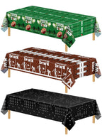 NatNarr 3 Pack Football Tablecloths – 54 x 108 in Disposable Touchdown Table Covers