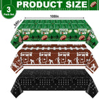 NatNarr 3 Pack Football Tablecloths – 54 x 108 in Disposable Touchdown Table Covers