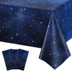 NatNarr Galaxy Tablecloth 3 Pack - 54x108 in Waterproof Disposable Party Cover