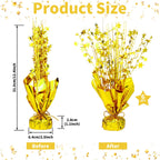 NatNarr 6 Pack Metallic Foil Spray Centerpiece – Gold Star Table Decorations for Birthday, Wedding & Party