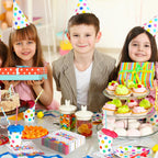NatNarr 100 Pcs Happy Birthday Napkins – Rainbow Dots & Gift Box Pattern (Folded 5x5 in)