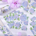 NatNarr Hydrangea Napkins 100 Pcs – Floral Blue and Purple Hydrangea Pattern