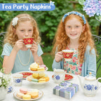 NatNarr Hydrangea Napkins 100 Pcs – Floral Blue and Purple Hydrangea Pattern