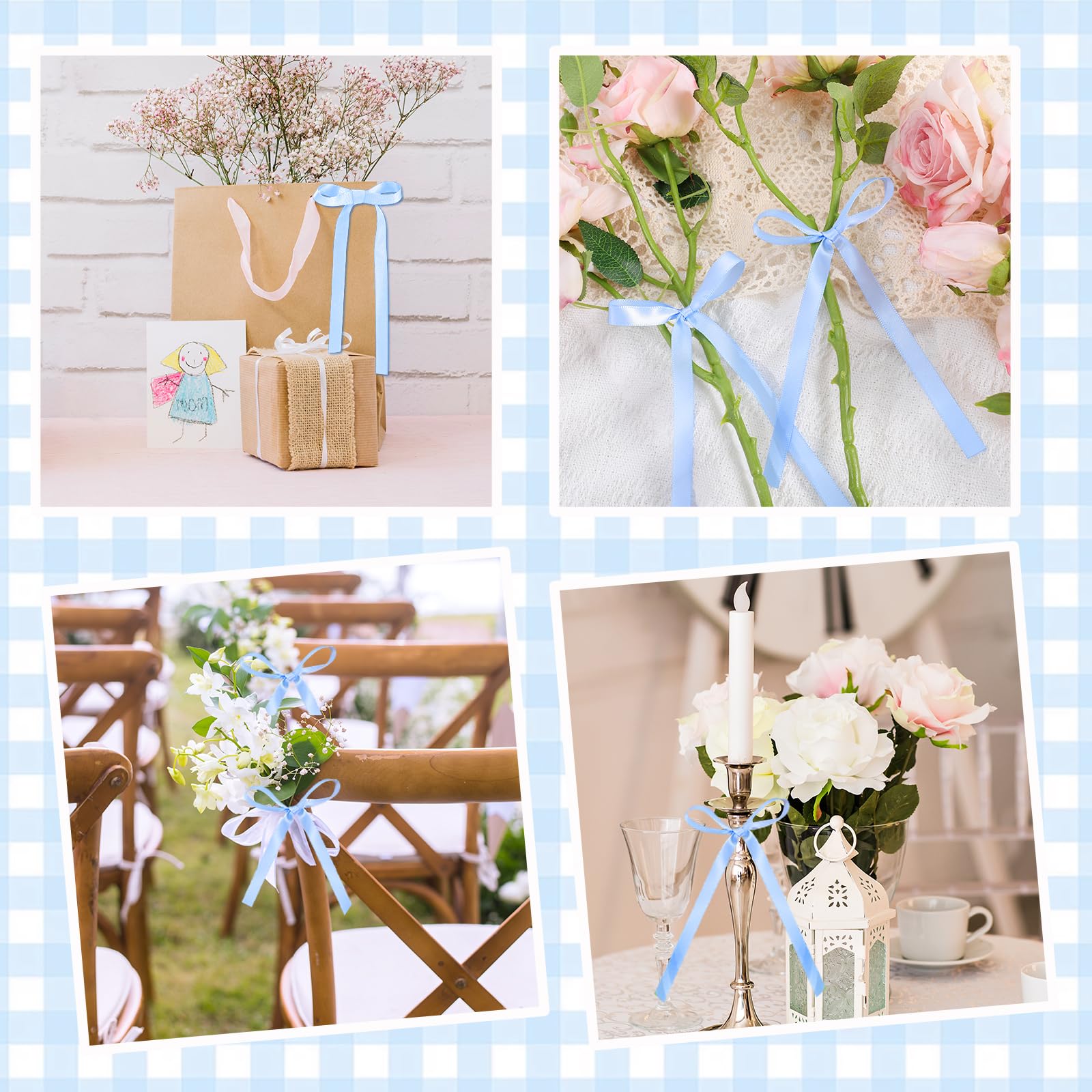 NatNarr 30-Pack Light Blue Bow Cake Toppers for Coquette-Themed Cakes