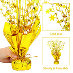 NatNarr 6 Pack Metallic Foil Spray Centerpiece – Gold Star Table Decorations for Birthday, Wedding & Party