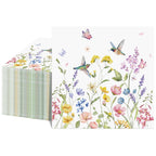 NatNarr 100 Pcs Wildflower Napkins – 2-Ply Floral Cocktail Napkins