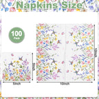 NatNarr 100 Pcs Wildflower Napkins – 2-Ply Floral Cocktail Napkins