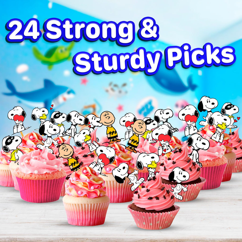 Natural Behaviour 24x Cute Dog Cupcake Toppers – Strong Birthday Decor for Kids