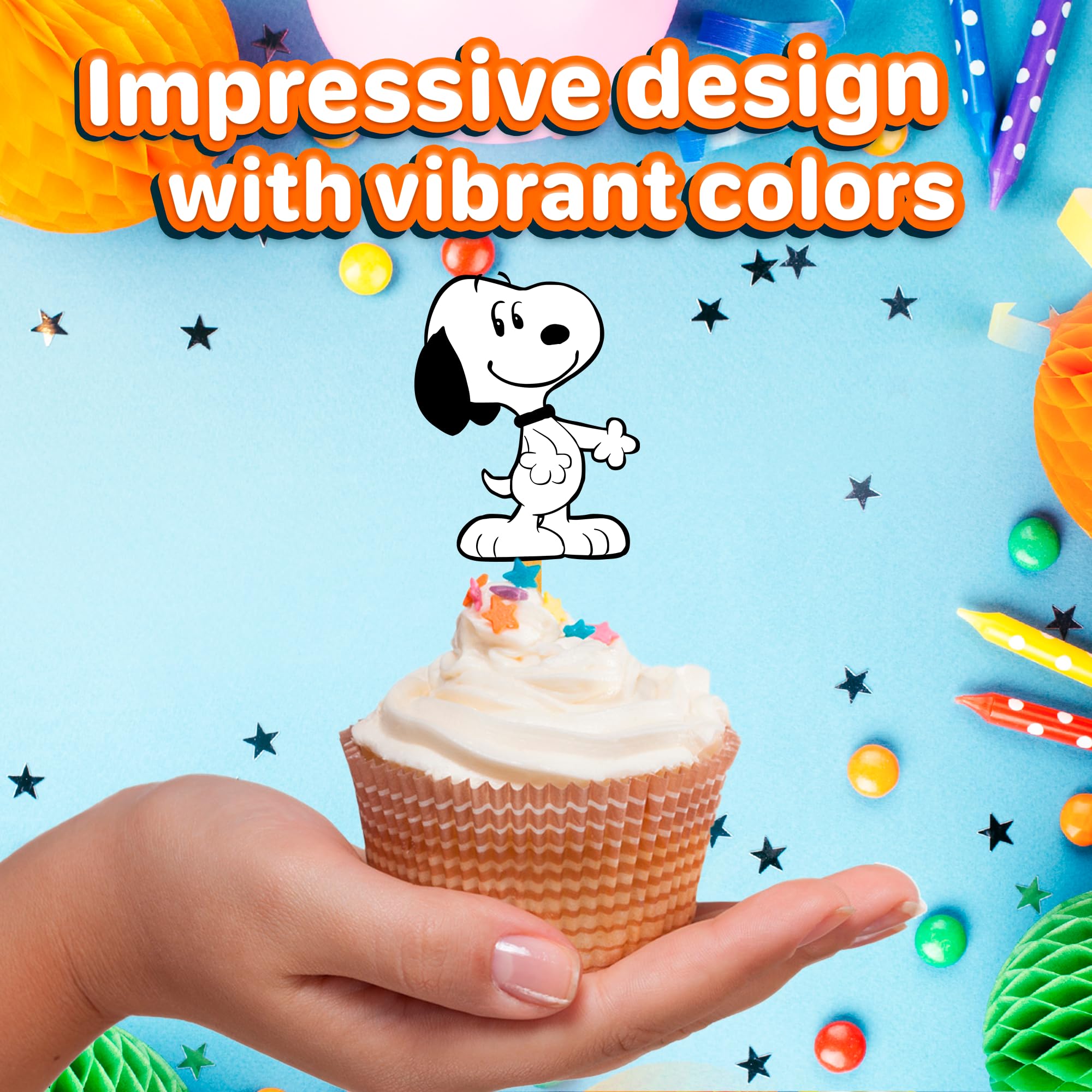 Natural Behaviour 24x Cute Dog Cupcake Toppers – Strong Birthday Decor for Kids