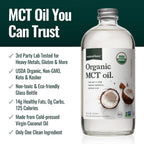 Natural Force Organic MCT Oil – 16 oz Glass Bottle | Keto, Paleo, Kosher, Vegan & Non-GMO