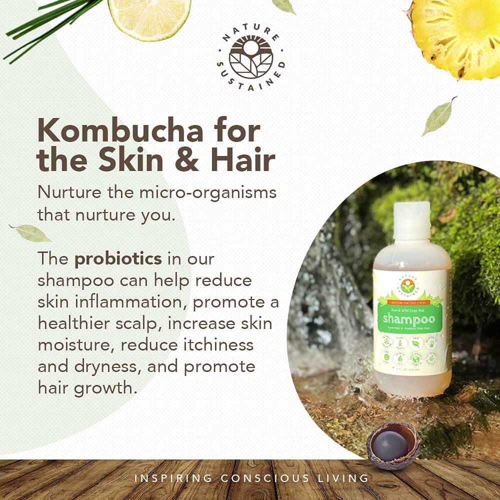 Nature Sustained Organic Shampoo – Probiotic, Hypoallergenic, Sulfate-Free (Gallon with Pump)