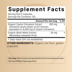 NatureBell 2 Pack Ceylon Cinnamon 9000mg Per Serving + Organic Bitter Melon – 480 Capsules | Non-GMO, Gluten Free