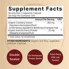 NatureBell Cranberry Pills 2 Pack – 36,000mg Extract, Acerola | Organic, Sugar Free