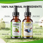 NaturePlanet Organic Soursop Bitters and Black Seed Oil Drops Bundles with Vitamins D3, K2, B6, C | Vegan, Non-GMO, Gluten-Free