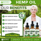 NATURE'S BENEFICIALS Organic Hemp Oil Extract Drops 3000mg – Ultra Premium, Sleep & Joint Support