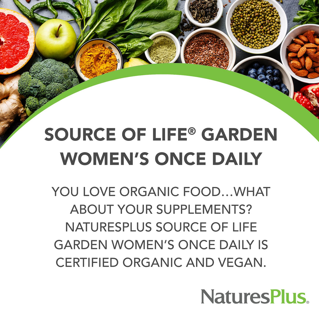 Natures Plus Source of Life Garden Organic Women's Multivitamin - 30 Vegan Tablets