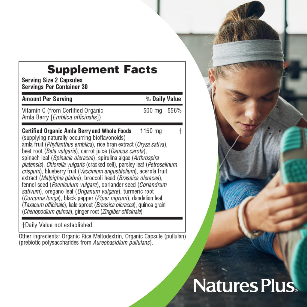 NaturesPlus Source of Life Garden Bio Vitamin C 500 mg – 60 vegane Kapseln