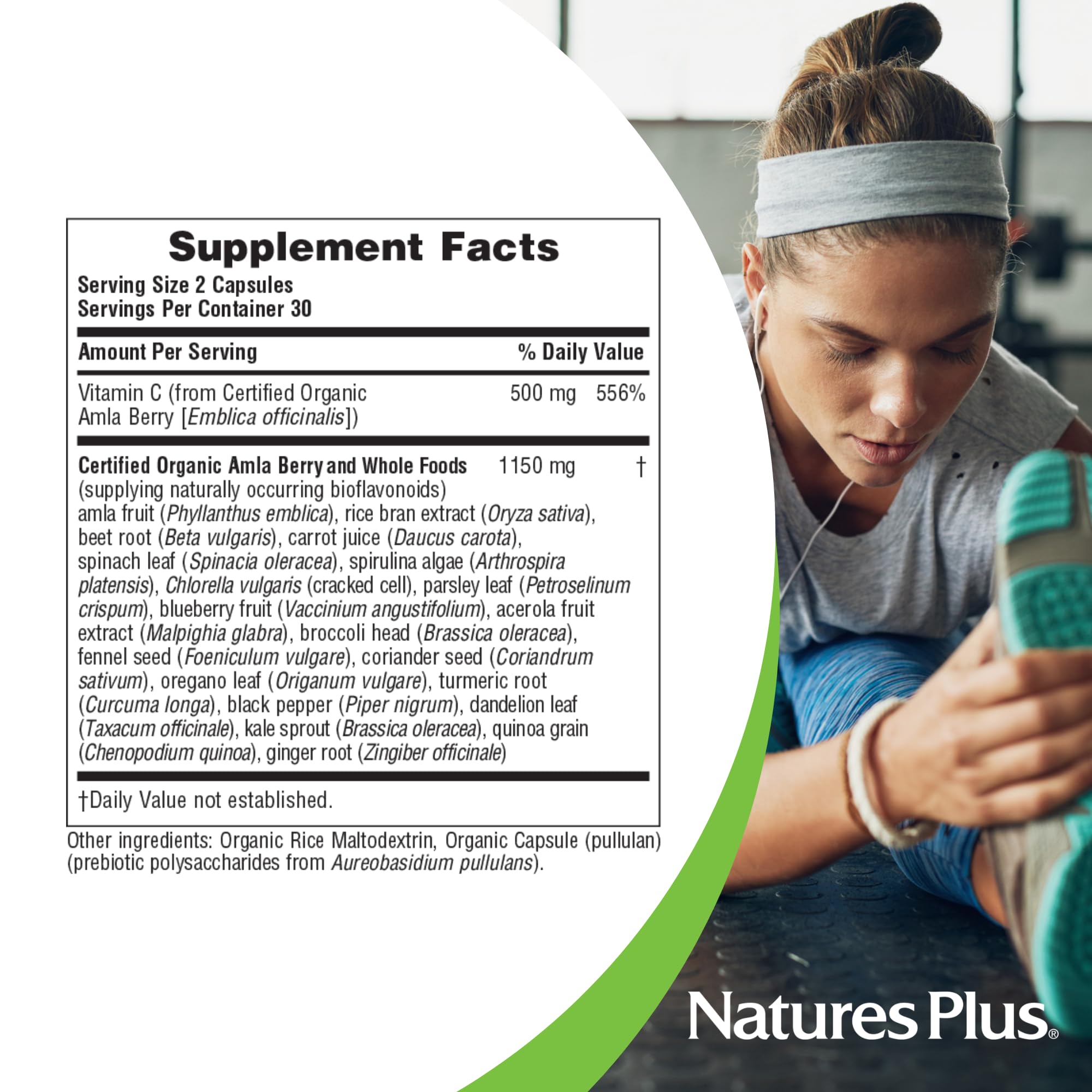 NaturesPlus Source of Life Garden Bio Vitamin C 500 mg – 60 vegane Kapseln
