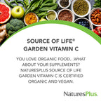 NaturesPlus Source of Life Garden Bio Vitamin C 500 mg – 60 vegane Kapseln