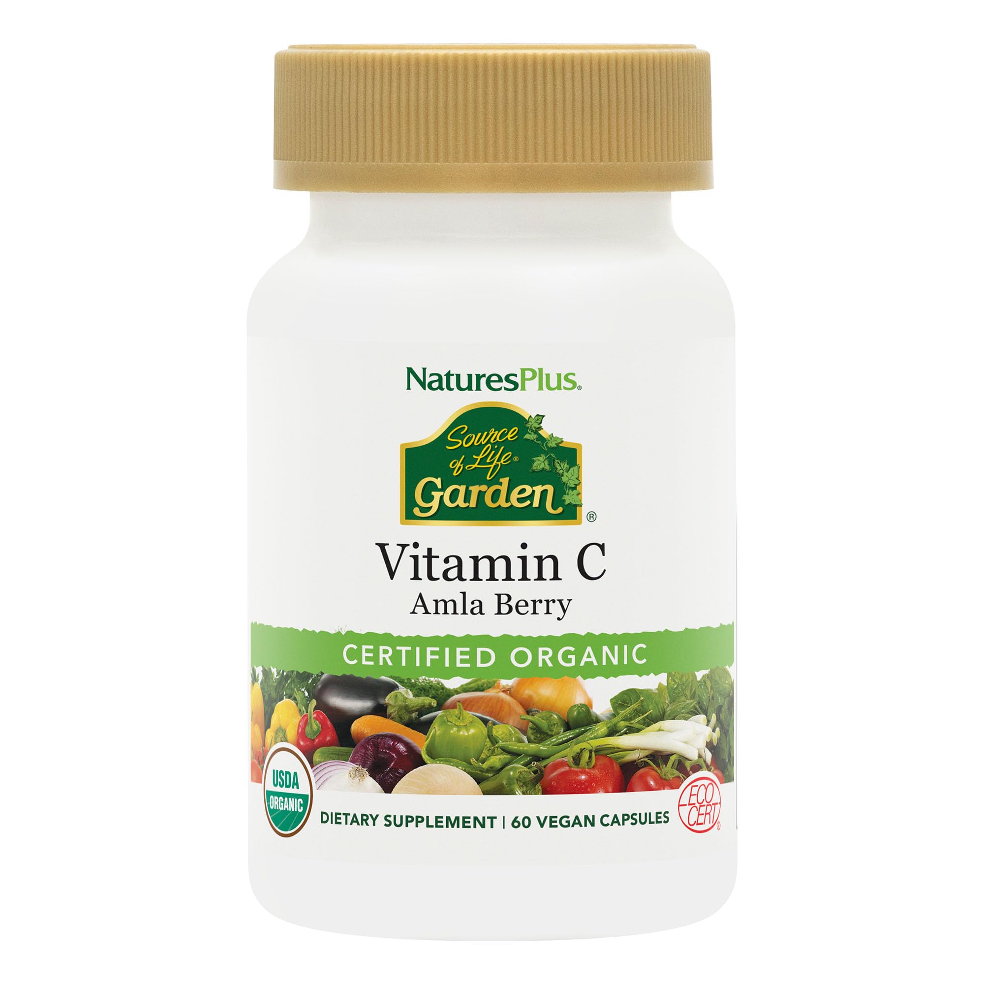 NaturesPlus Source of Life Garden Bio Vitamin C 500 mg – 60 vegane Kapseln