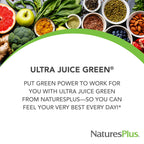NaturesPlus Ultra Juice Green - 90 Bi-Layered Tablets Pack of 2 for Immune Health, Digestion & Energy Production | Organic, Non-GMO, Vegan, Gluten Free