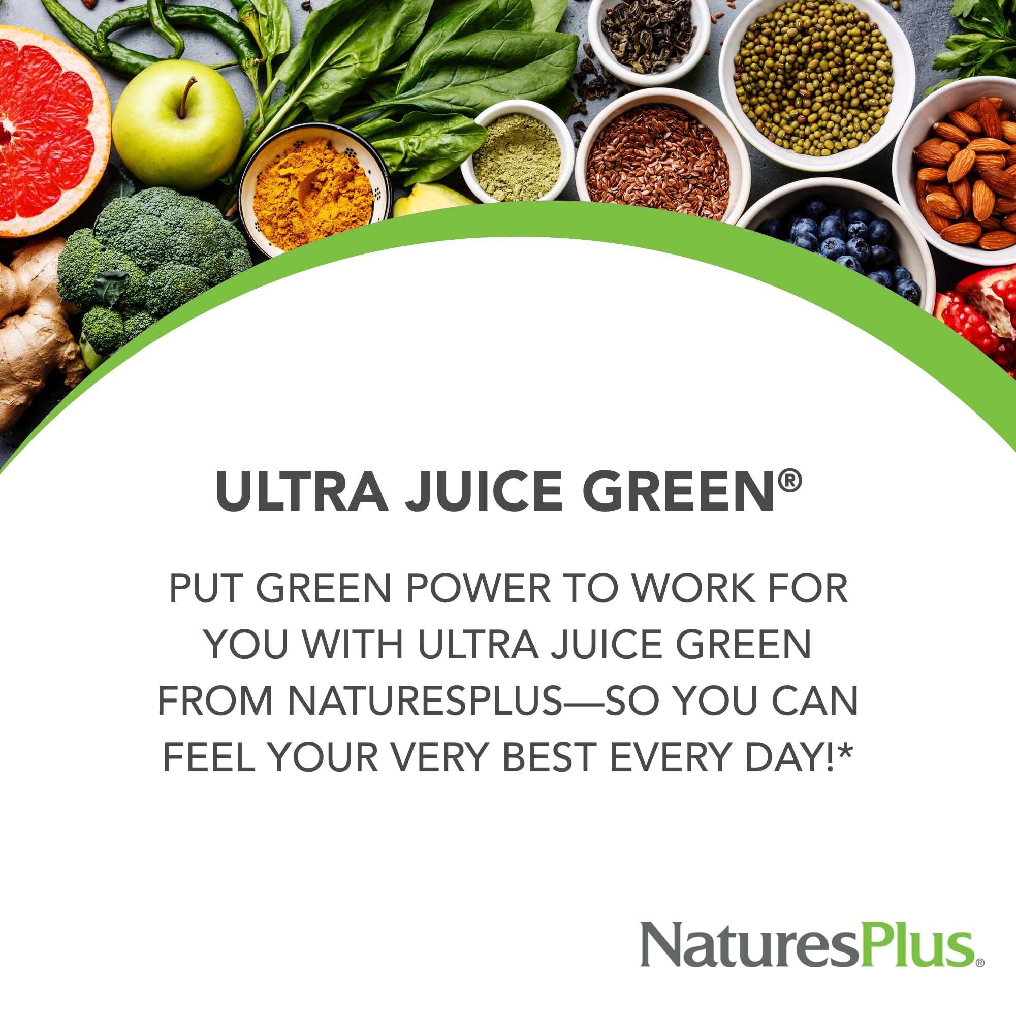 NaturesPlus Ultra Juice Green - 90 Bi-Layered Tablets Pack of 2 for Immune Health, Digestion & Energy Production | Organic, Non-GMO, Vegan, Gluten Free