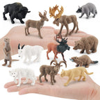 NatureMan North American Animals Set – 12 Mini PVC Figurines for Play, Education & Cake Toppers