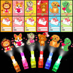 NAWITDA 30 Pack Valentines Day Classroom Gifts for Kids – LED Finger Light Cards & Light-Up Valentine Party Favors