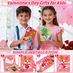 NAWITDA 30 Pack Valentines Day Classroom Gifts for Kids – LED Finger Light Cards & Light-Up Valentine Party Favors