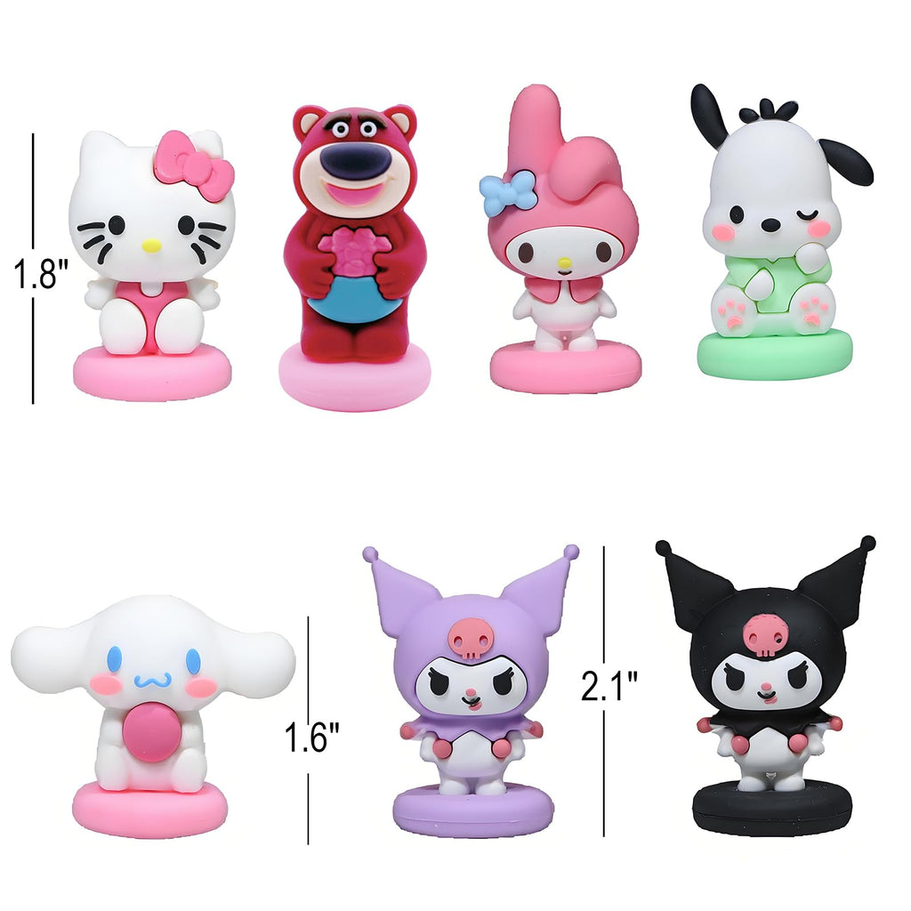 NBHUZEHUA 7pc Cute Anime Cake Toppers – Rainbow Birthday Decoration Set