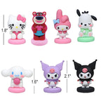 NBHUZEHUA 7pc Cute Anime Cake Toppers – Rainbow Birthday Decoration Set