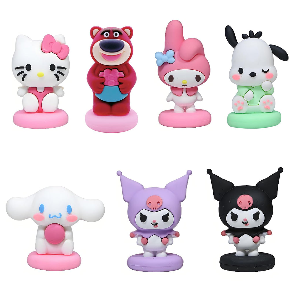 NBHUZEHUA 7pc Cute Anime Cake Topper Set – Birthday Dessert Decorations