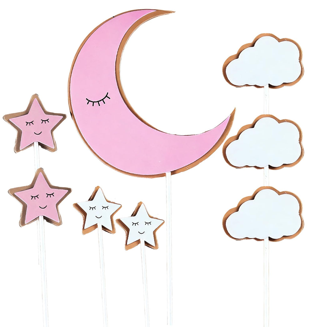 NBHUZEHUA 7pc Cute Anime Cake Toppers – Rainbow Birthday Decoration Set