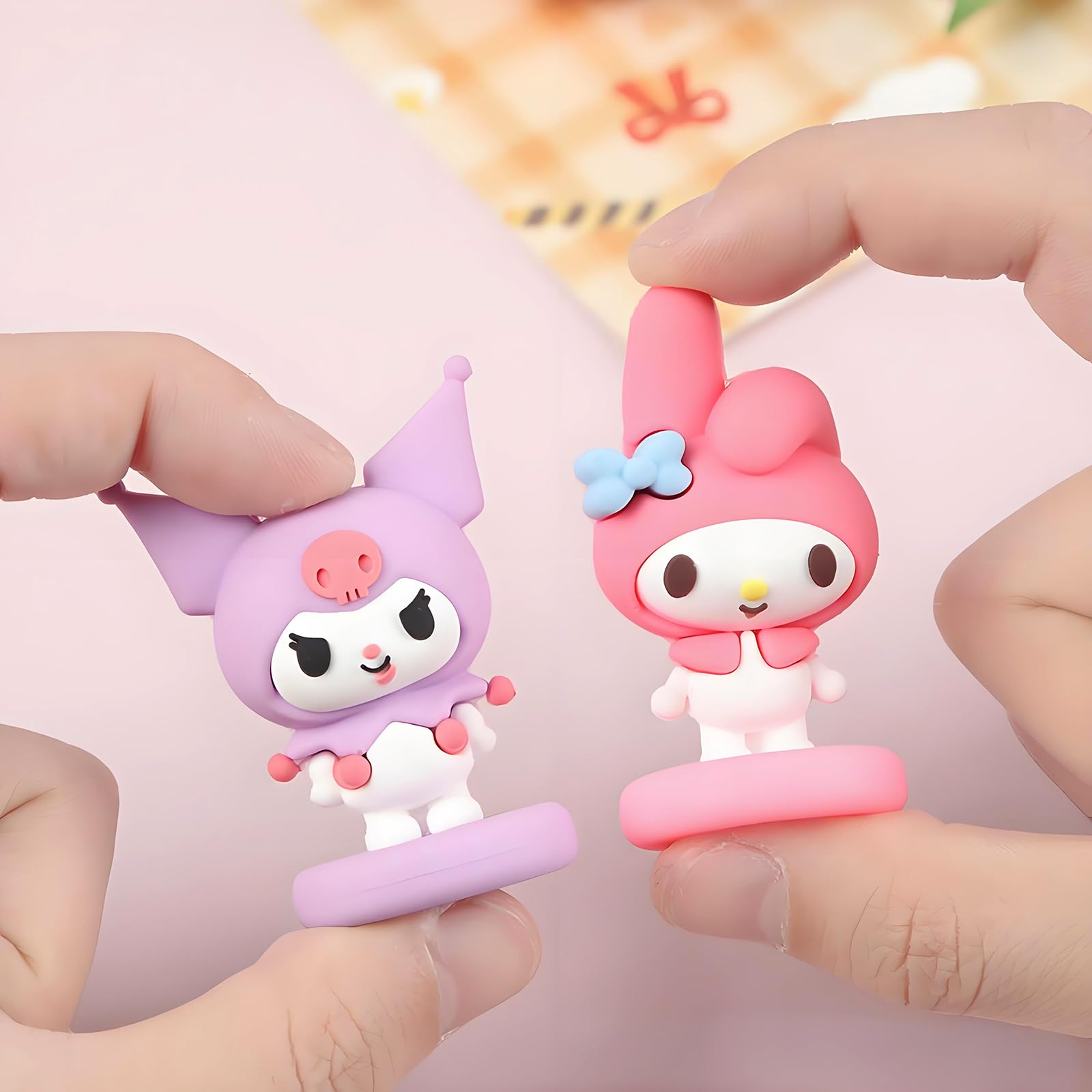 NBHUZEHUA 7pc Cute Anime Cake Toppers – Rainbow Birthday Decoration Set
