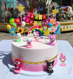 NBHUZEHUA 7pc Cute Anime Cake Topper Set – Birthday Dessert Decorations